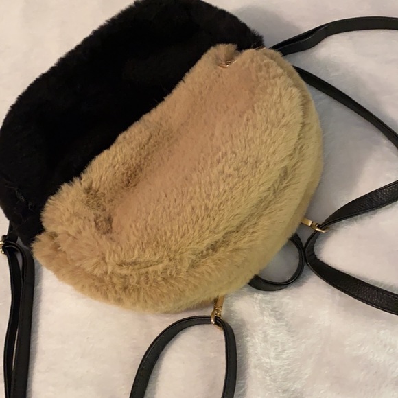 Do Everything in Love | Two-Tone Plush Faux Fur Backpack Purse Bag - Picture 7 of 11